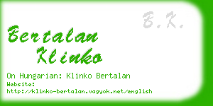 bertalan klinko business card